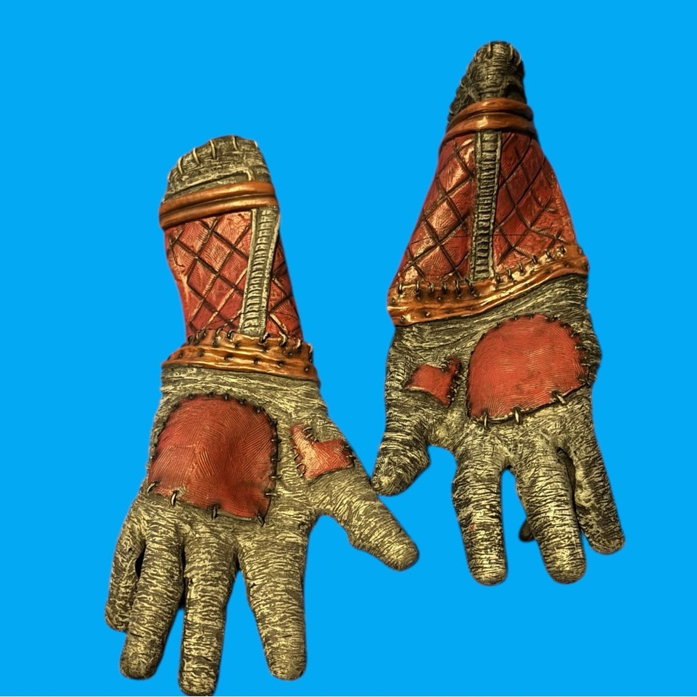 Vintage Spirit Halloween Latex Executioner Knight Costume Red and Gold Gloves